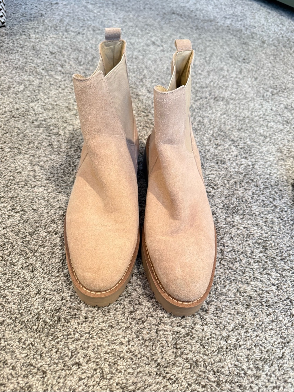 Sam Edelman Women's Suede Chelsea Booties in Blush Pink